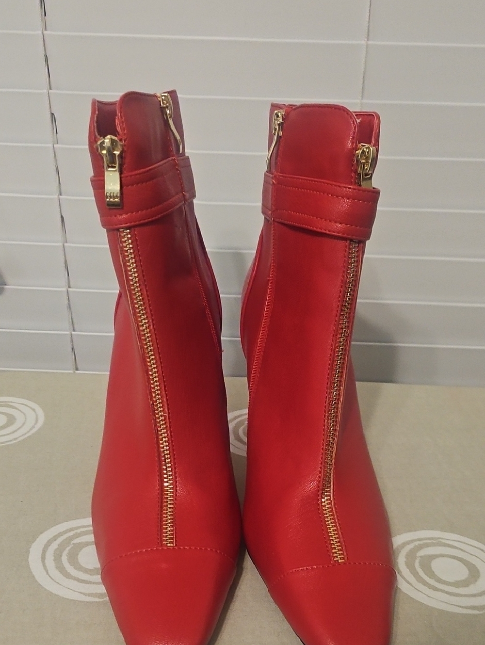 Red Women's Zip-Front Ankle Boots - Ninety Union